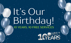10 years - 10 free services birthday promotion