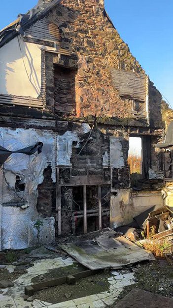 Single dwelling fire damage