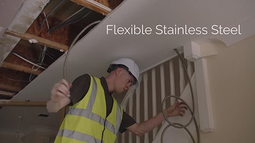 Flexible stainless steel pipework